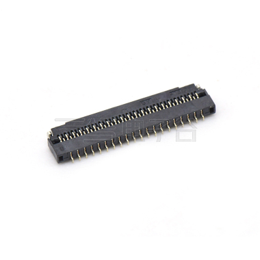 Pitch 0.30mm 90°H1.00mm 卧式下接前掀盖 SMT型 FPC 41pin 黑色 镀半金1u"，其它区域镀镍